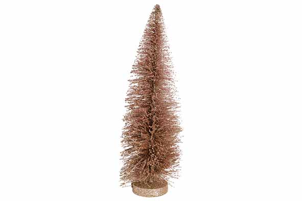 Kerstboom glitter roze, synthetisch, 10 x 10 x 26 cm