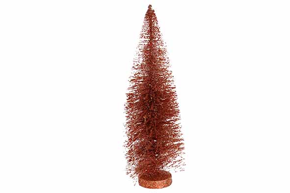 Arbre de Noël glitter cuivre, synthétique, 10 x 10 x 26 cm