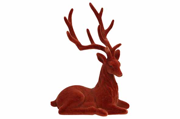 Hert flocked roest 16 x 10 x 22 cm kunststof