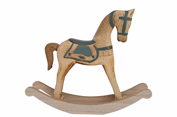 Schaukelpferd Green Natur 26 x 6 x H 22 cm Holz