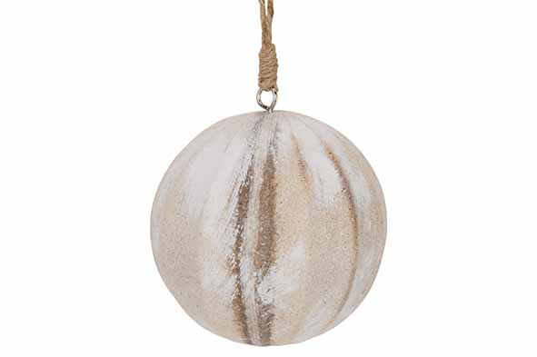 Weihnachtskugel Wash Natur D 8 cm Holz