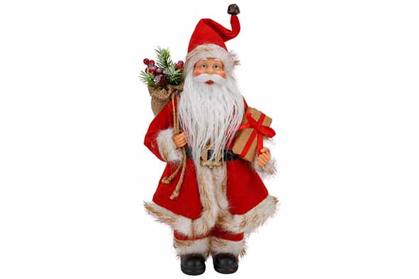 Santa rood polyester 20 x 13 x H 31 cm