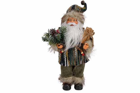 Weihnachtsmann Grün Polyester 20 x 13 x 31 cm