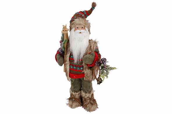 Santa rood groen 20 x 13 x 31 cm polyester