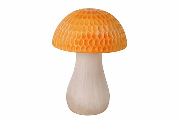 Paddenstoel Bicolor oranje 12,5 x 12,5 x 17 cm langwerpig polyresin