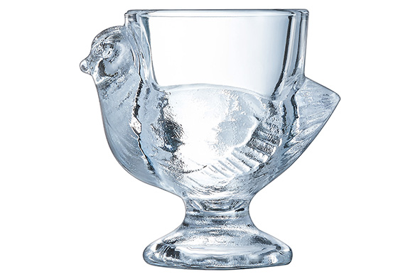 Coquetier Poule, verre, transparent, 7 x 7 cm