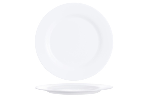 Set of 6 Intensity dinner plates, opal, white, Ø 25.5 cm