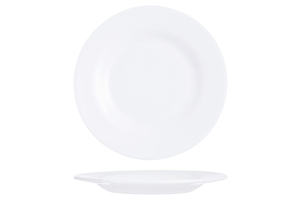 Set van 6 dessertborden Intensity, opal, wit, Ø 16 cm