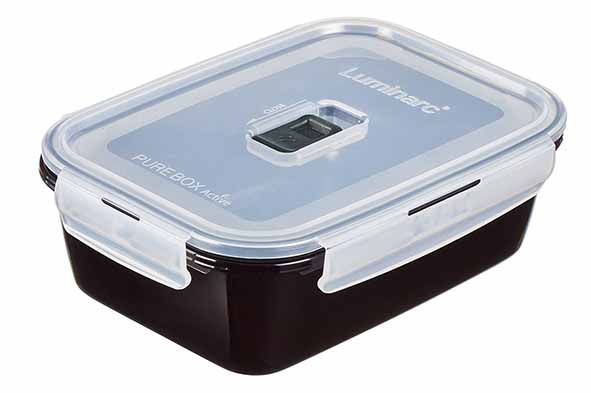 Black Box Aufbewahrungsbox schwarz Glas 1,22 l 21,5 x 16,5 x 7,1 cm