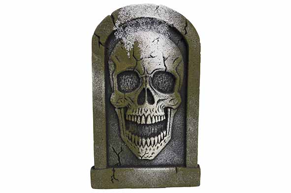Grafsteen Skull grijs 40 x 25 x H 23 cm foam