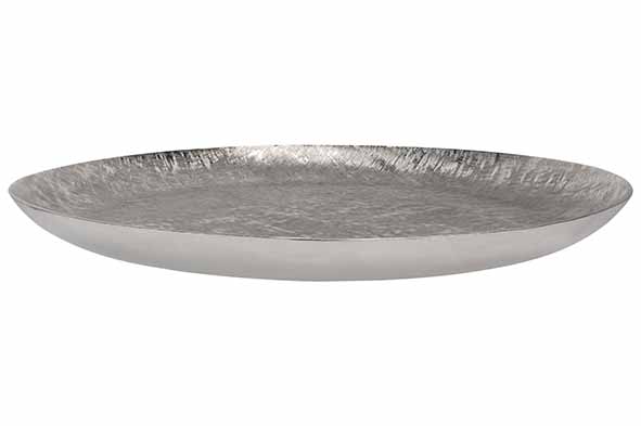 Cross Schale, Silber, Ø 45 x 3,5 cm, Aluminium