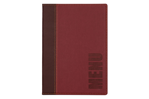Trendy menuhouder, donkerrood, kunstleer, A5, 25,3 x 17,7 x 0,8 cm