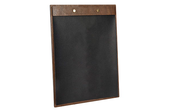 Walnoten leren menuhouder A4 31,5 x 23 x 2 cm