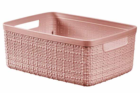 Jute opbergbox light pink 5 l, 26,5 x 20 x 10,5 cm