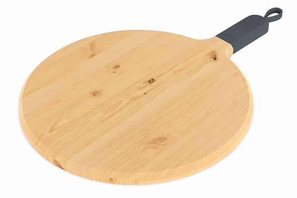 Sora pizzabank, beuk, siliconen handvat, leisteen, 42,5 x 31 x 1,5 cm