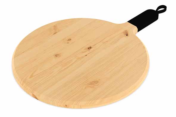 Sora pizzaboard van beukenhout met siliconen handvat, antraciet, bruin