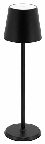 Tafellamp Feline zwart, LED dimbaar, Ø 11 x 37,5 cm, met magnetische laadkabel