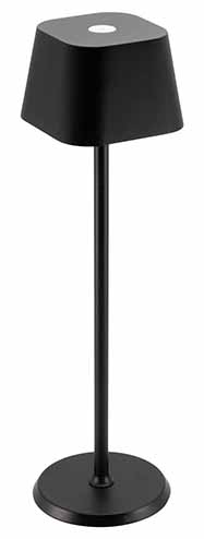 Tafellamp Georgina zwart, LED dimbaar, Ø 11 cm, h 38 cm
