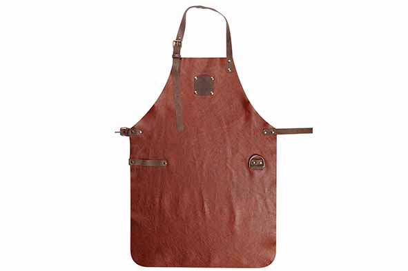 Accessoires leren schort, roodbruin