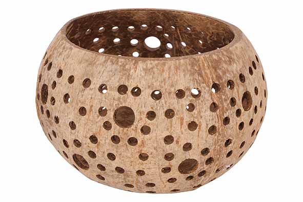 Cocos kaarshouder naturel Ø 12 cm