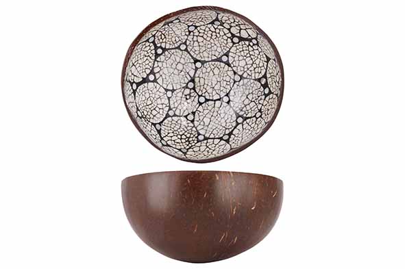 Cocosbowl zwart/eiwit Ø 14 cm