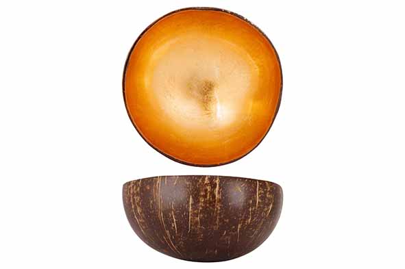 Cocosbowl metallic gold leaf Ø 14 cm