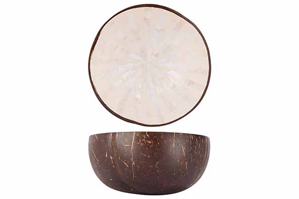 Cocosbowl bruin mozaïek ster Ø 14 cm