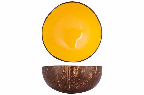 Cocosbowl geel, Ø 14 cm