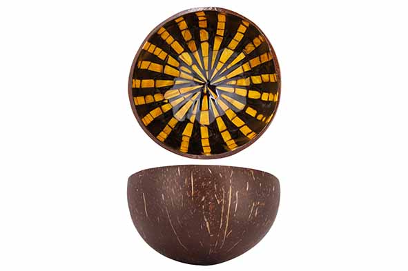 Cocosbowl yellow mosaic star Ø 14 cm