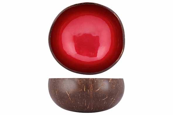 Cocosbowl metallic rood verf Ø 14 cm
