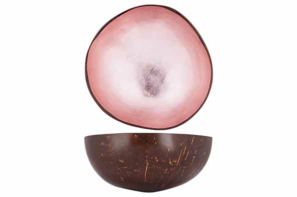 Cocosbowl metallic zachtroze, Ø 14 cm