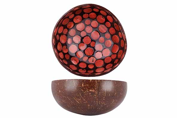 Cocosbowl donkerroze parel Ø 14 cm
