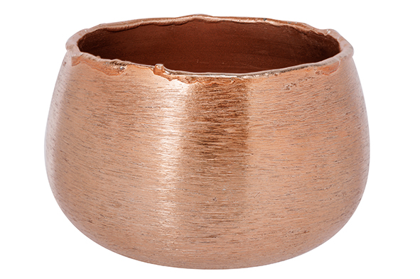 Teelichthalter Brushed, rosa, rund, Aluminium, 16 x 16 x 13 cm