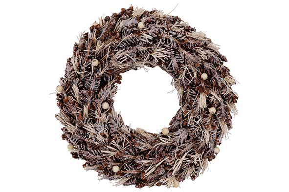 Kranz White Mix, braun, Holz, Ø 35 cm, 35 x 35 x 7 cm