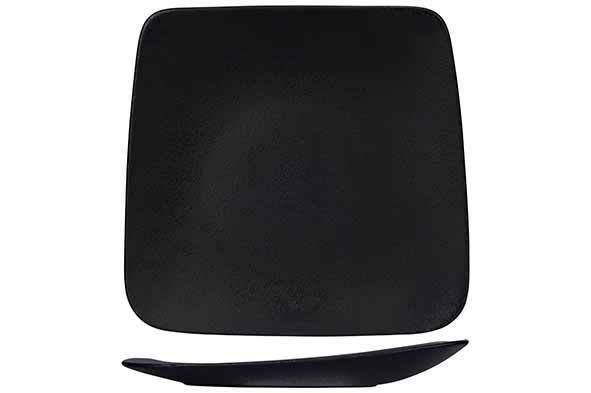 Blackstone bord, porselein, zwart, 28 cm