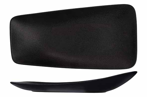 Blackstone bord, porselein, zwart, 29 x 15,5 cm