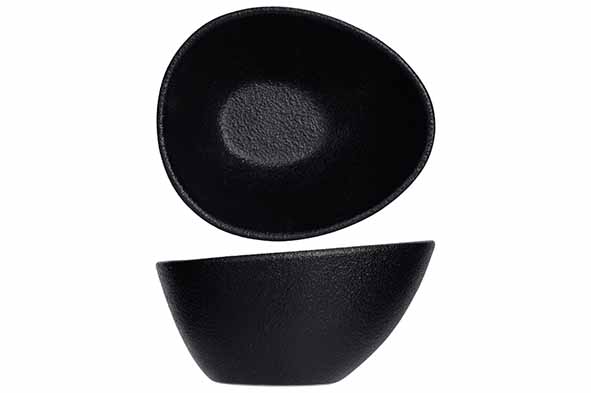 Black porcelain apero dish, Ø 7 cm