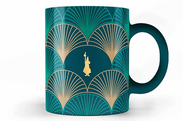 Deco Glamour blue porcelain mug 33cl
