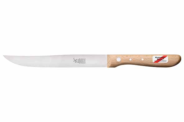 Molenmes vleesmes 182 mm, roestvrij staal en beuken