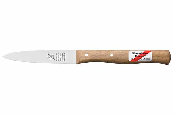 Molenmes schilmes middenspits 85 mm roestvrij met beuken handvat