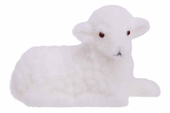 Schaf Flocked Weiß Kunststoff 15 x 6,5 x 10 cm