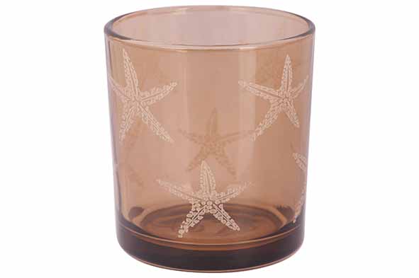 Theelichthouder Seastar zand, 7 x 7 x 8 cm