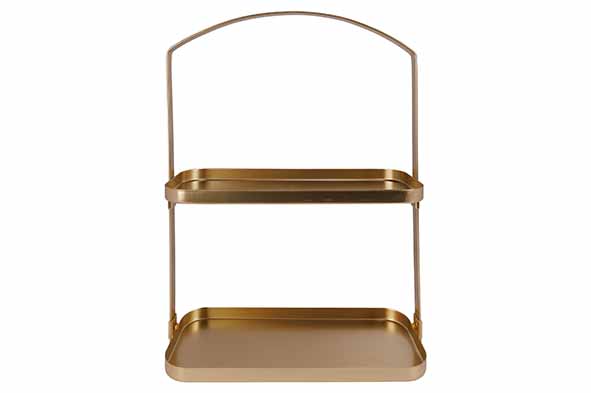 Tortenständer 2 trays gold 30 x 12 x 40 cm Metall