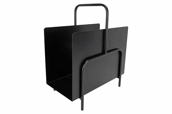 Zeitungsständer mit Griff schwarz 35 x 20 x 41 cm Metall
