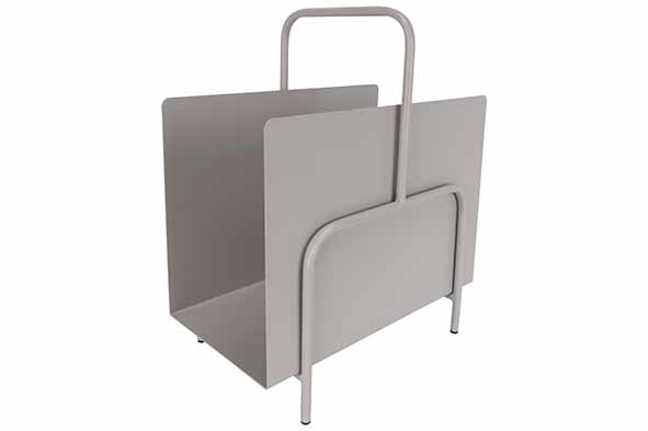 Magazinerek met handvat lichtgrijs 35 x 20 x 41 cm metaal