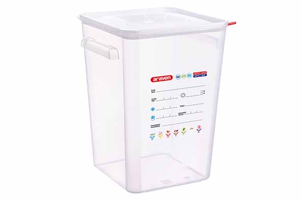 Frischhaltedose, 22 l, PP, mit Deckel, transparent, 29 x 29 x 40 cm
