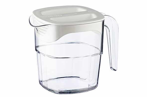 Schenkkan PC stapelbaar met deksel 1 l 16,7 x 11,9 x 13 cm