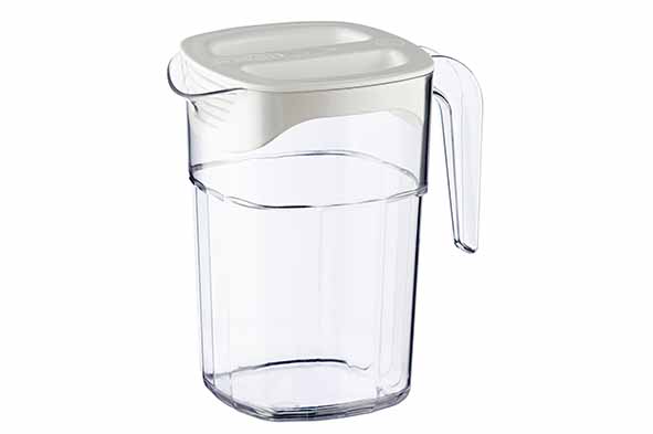 Schenkkan PC stapelbaar met deksel 1,4 l 16,7 x 11,9 x 18 cm