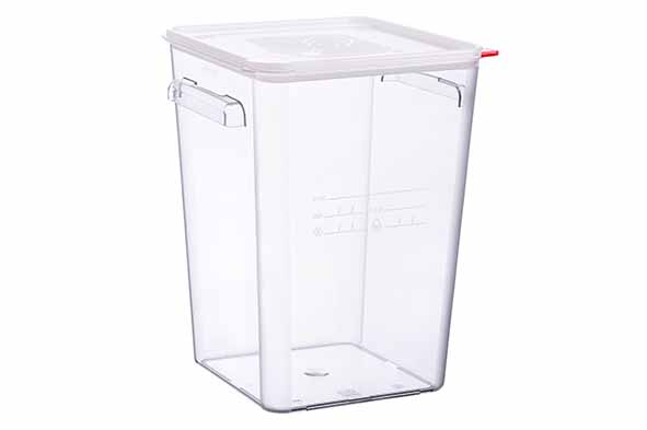 Versehouddoos 22 l polycarbonaat met deksel transparant 29 x 29 x 40 cm