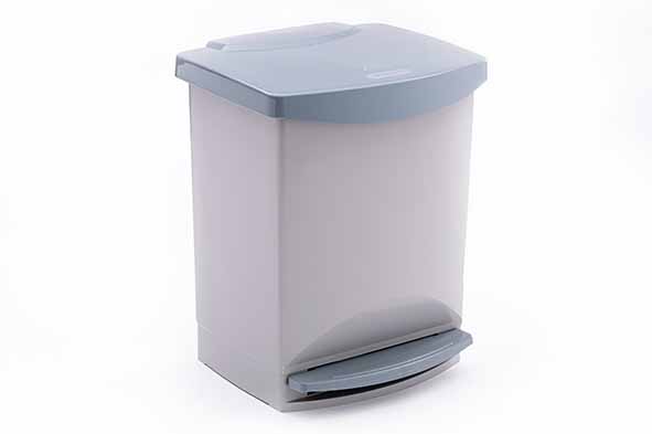 Recycled pedaalemmer, grijs, 25 l, 31 x 33,5 x 42 cm